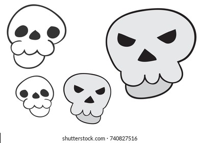 Vector Illustration Halloween Ghost Skull