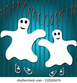Vector illustration with Halloween ghosts