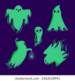 Vector, Illustration Halloween Ghosts collection 