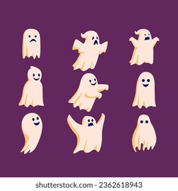 Vector, Illustration Halloween Ghosts collection 