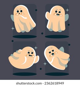 Vector, Illustration Halloween Ghosts collection 