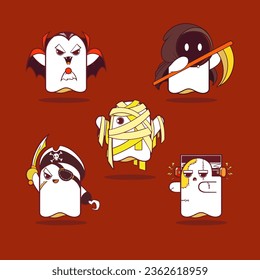 Vector, Illustration Halloween Ghosts collection 