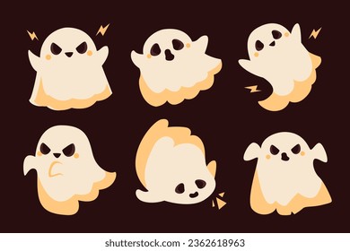 Vector, Illustration Halloween Ghosts collection 