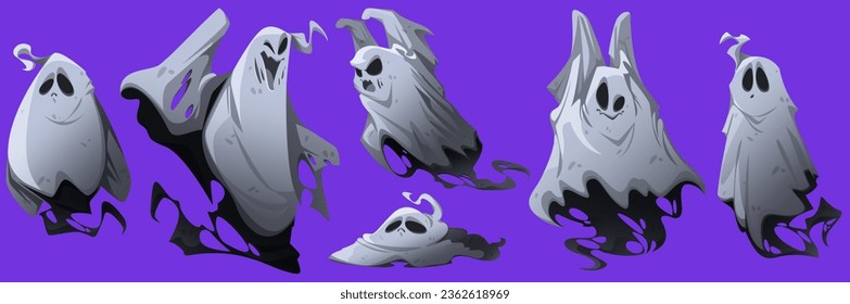 Vector, Illustration Halloween Ghosts collection 