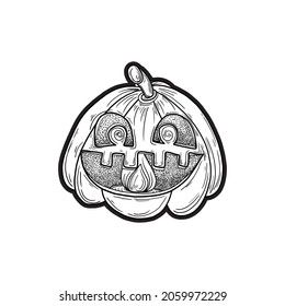 Vector illustration for Halloween. Hand-drawn design elements or textile print