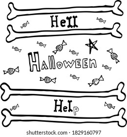 Vector illustration of Halloween holiday doodle style