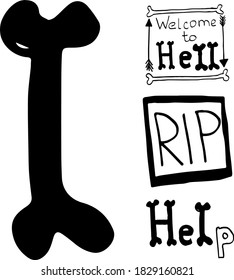 Vector illustration of Halloween holiday doodle style