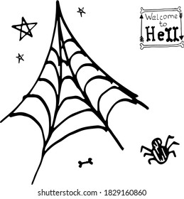 Vector illustration of Halloween holiday doodle style