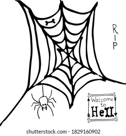Vector illustration of Halloween holiday doodle style