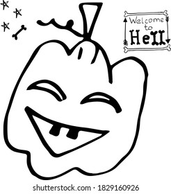 Vector illustration of Halloween holiday doodle style