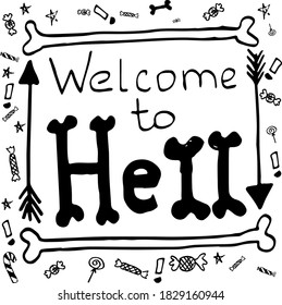 Vector illustration of Halloween holiday doodle style