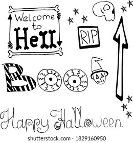 Vector illustration of Halloween holiday doodle style