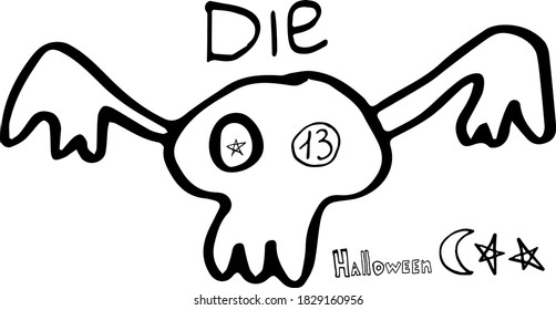 Vector illustration of Halloween holiday doodle style