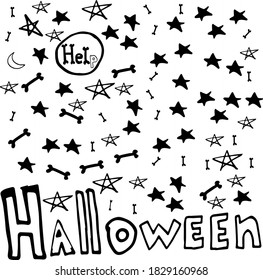 Vector illustration of Halloween holiday doodle style