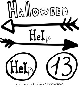 Vector illustration of Halloween holiday doodle style