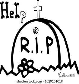 Vector illustration of Halloween holiday doodle style