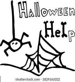 Vector illustration of Halloween holiday doodle style
