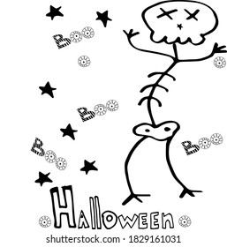 Vector illustration of Halloween holiday doodle style