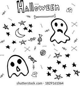 Vector illustration of Halloween holiday doodle style