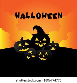 Vector illustration Halloween holiday. Template, magazine, background, business, idea, mocap, banner, postcard, scrapbook horror scary theme.