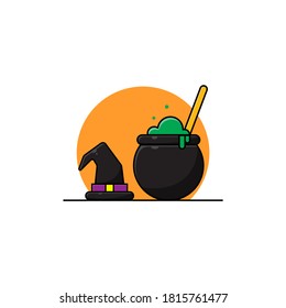 vector illustration halloween icon, background, good for cart invitation, party poster,background etc. vector flat design, cartoon style.