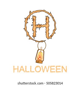 Vector illustration of the halloween icon with a flame.