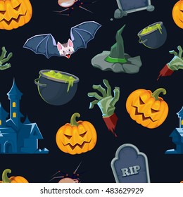 vector illustration of Halloween icons set isolate on white background.