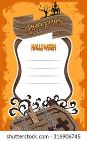 A vector illustration of Halloween invitation background design