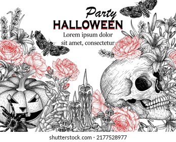 Vector illustration Halloween invitation