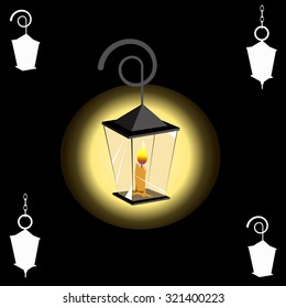 Vector illustration of Halloween lantern