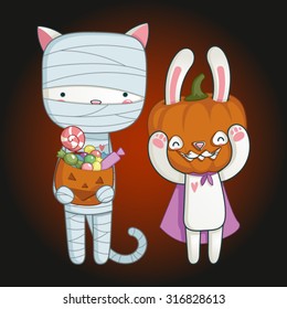 vector illustration of Halloween monster costume