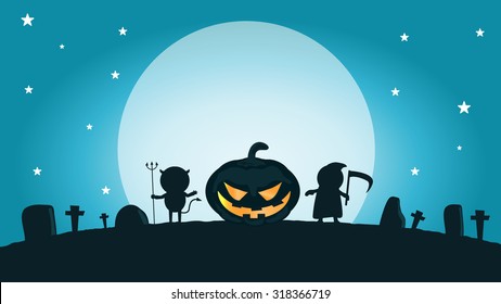 vector illustration of Halloween monster Happy Halloween,Halloween Party