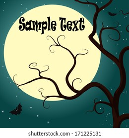 Vector illustration, Halloween moonlight, banner concept.