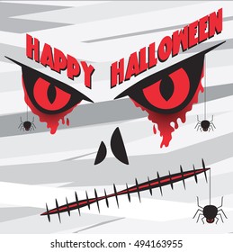Vector illustration - halloween mummy