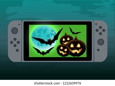 Vector illustration Halloween night games.