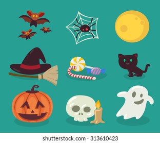 Vector Illustration. Halloween Objects.