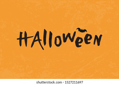 Vector Illustration of halloween on yellow background. Halloween Text Banner. Poster for Halloween