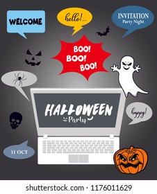 vector illustration of  halloween party