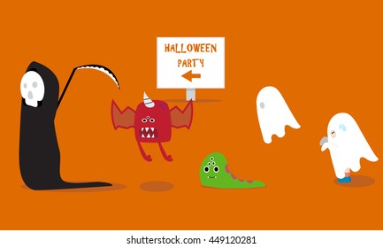 vector illustration of halloween party