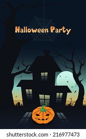 A vector illustration of Halloween party background design with copyspace