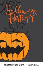 Vector illustration of Halloween party for invitation and greeting cards 