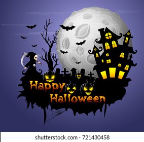 Vector illustration of Halloween party poster