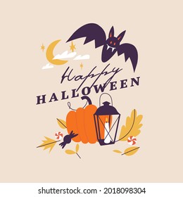 Vector illustration halloween party posters or invitation. Fall celebration leaflet. Horror Helloween placards.