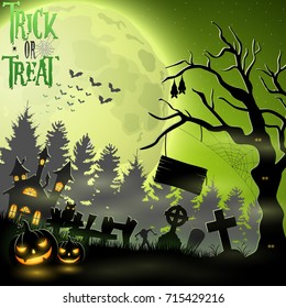 Vector illustration of Halloween party scary background