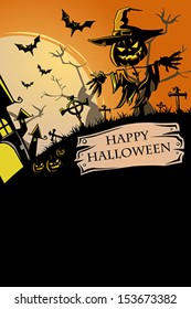 A vector illustration of Halloween poster design