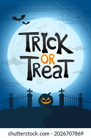 Vector illustration of Halloween poster with Trick or Treat text.