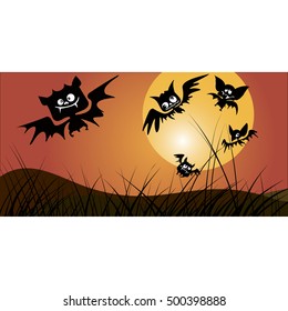 vector illustration Halloween posters, Halloween logo on a white background