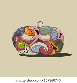 Vector illustration halloween pumpkin