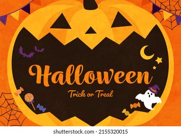 Vector illustration of Halloween pumpkin