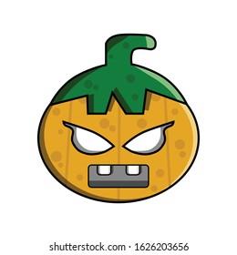Vector illustration of a Halloween pumpkin cartoon character